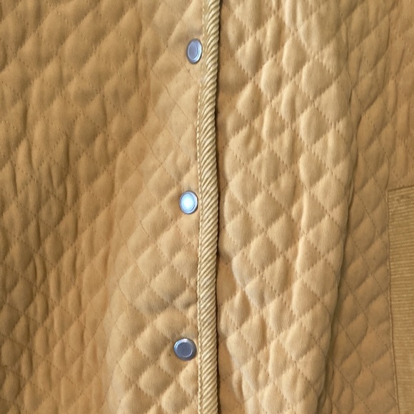 Vintage 90s Talbots yellow quilted jacket with corduroy trim. Preppy casual L - Picture 2 of 8